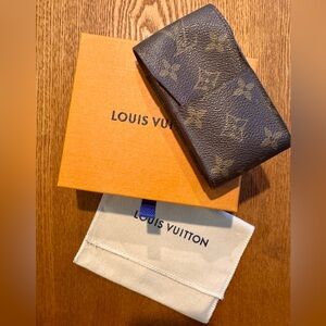 Authentic Louis Vuitton Vintage Monogram Cigarette Case w/ Box, duster bag